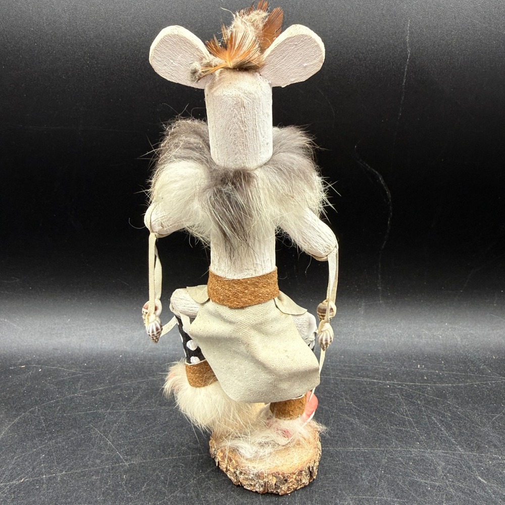 Vintage 7" White Mouse Kachina Doll Dancer Native American Folk Art Hand Painted - Picture 6 of 10